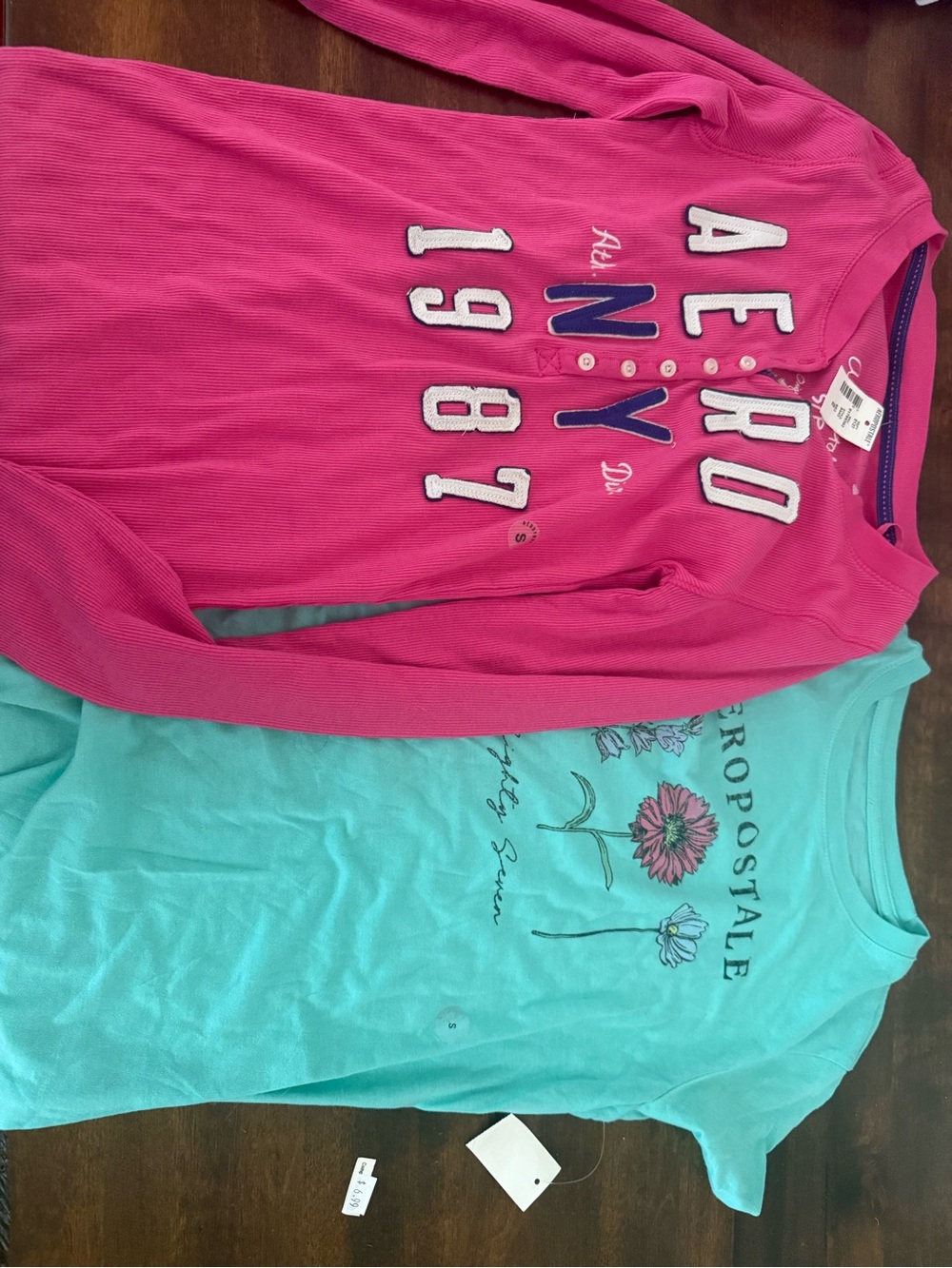 Aeropostale Girls' Hot Pink Long Sleeve Graphic Top
